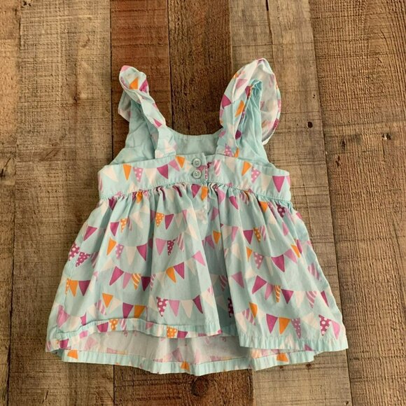 Gymboree girls size 18-24M flutter top blue with flag banners - Picture 4 of 6